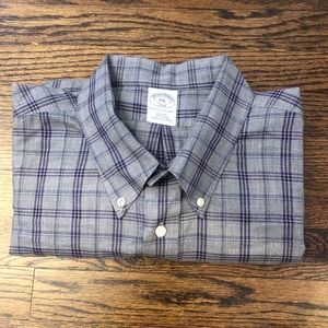Brooks Brothers Gray Plaid Button Down